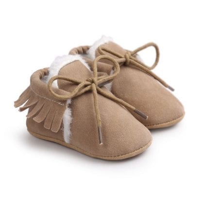 Baby Girl First Walkers Baby Moccasins Soft Soled Non-slip Footwear With Fringe Toddler Infant Crib Shoes PU Suede Leather Shoes