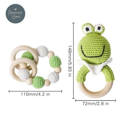 1set Crochet Amigurumi Elephant Owl Rattle Bell Baby Toys Custom Newborn Pacifier Clip Montessori Toy Educational Children Goods
