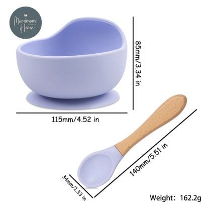 1set Food Grade Silicone Baby Feeding Waterproof Spoon Non-Slip Feedings Silicone Bowl Tableware Plate Drop Resistance Products