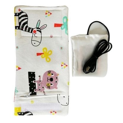 14 Colors Baby Nursing Bottle Heater Travel Stroller Bag 5V/1A USB Milk Water Warmer Insulated Bag 11inx5.12in Baby Milk Warmer