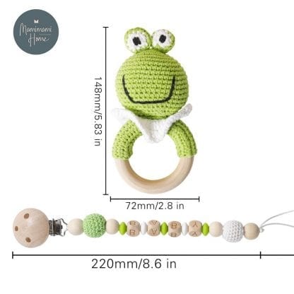 1set Baby Toys Crochet Amigurumi Elephant Owl Rattle Bell Custom Newborn Pacifier Clip Montessori Toy Educational Children Goods