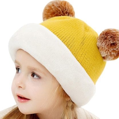 Kids Winter Hats Ears Girls Boys Children Warm Caps Scarf Set Baby Bonnet Enfant Knitted Cute Hat for Girl Boy 1D18