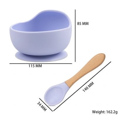1 Set Silicone Baby Feeding Set Waterproof Spoon Non-Slip Feedings Silicone Bowl Tableware Baby Products Baby Plate